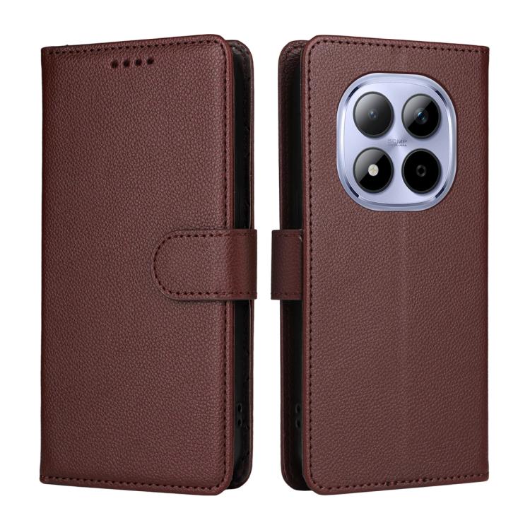 For Redmi Note 15 Pro 4G Global 163.2mm Litchi Texture RFID Blocking 3-Card Wallet Leather Phone Case