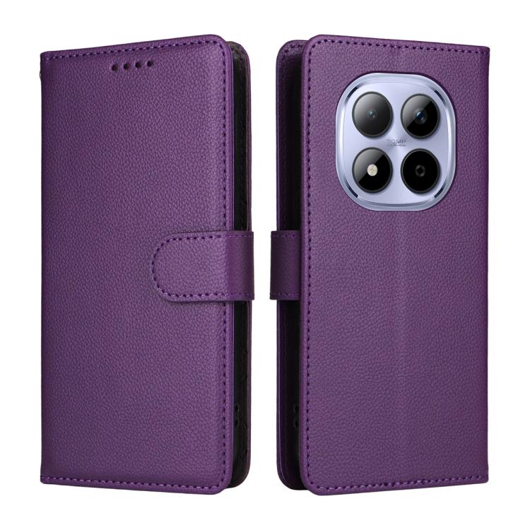 For Redmi Note 15 Pro 4G Global 163.2mm Litchi Texture RFID Blocking 3-Card Wallet Leather Phone Case