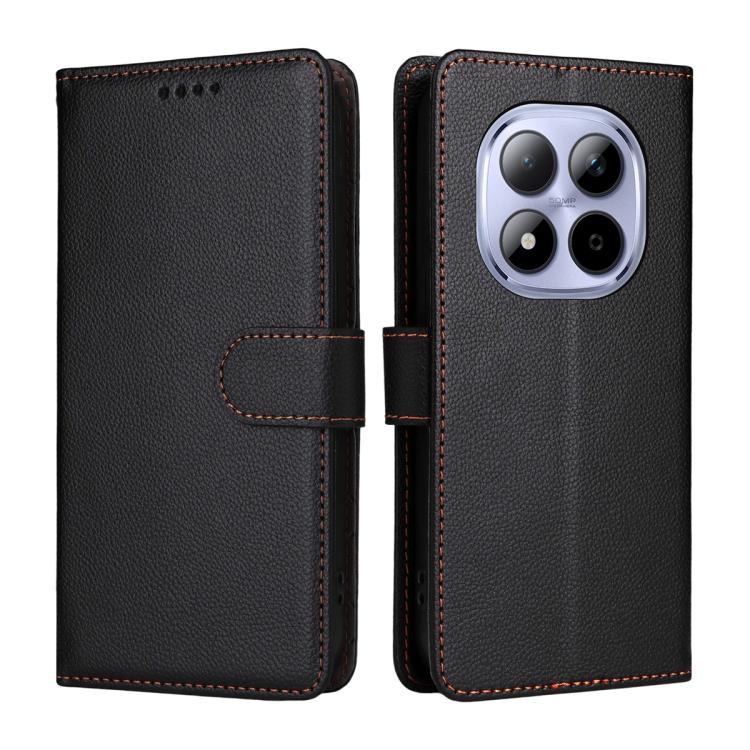 For Redmi Note 15 Pro 4G Global 163.2mm Litchi Texture RFID Blocking 3-Card Wallet Leather Phone Case