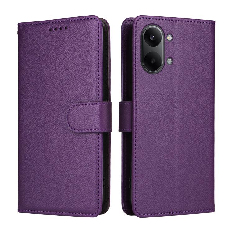 For Redmi Turbo 5 Max 5G / Poco X8 Pro Max 5G Litchi Texture RFID Blocking 3-Card Wallet Leather Phone Case