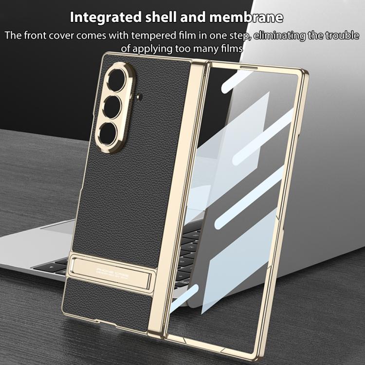 For Samsung Galaxy Z Fold7 5G GKK Integrated Triumph Phantom Magnetic Leather Phone Case with Holder