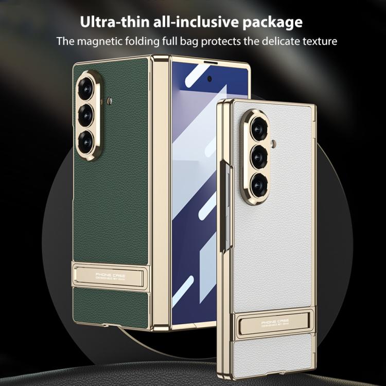 For Samsung Galaxy Z Fold7 5G GKK Integrated Triumph Phantom Magnetic Leather Phone Case with Holder
