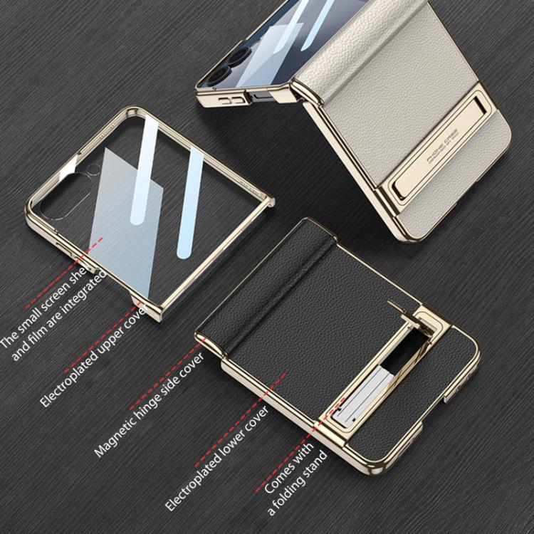 For Samsung Galaxy Z Flip7 5G GKK Integrated Triumph Phantom Magnetic Leather Phone Case with Holder