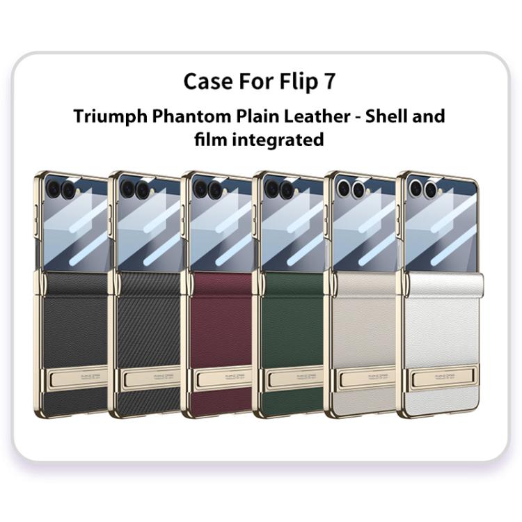 For Samsung Galaxy Z Flip7 5G GKK Integrated Triumph Phantom Magnetic Leather Phone Case with Holder
