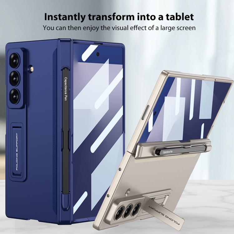 For Samsung Galaxy Z Fold7 5G GKK Integrated Magnetic Folding Full Cover Phone Case with Pen Slot, Included Pen