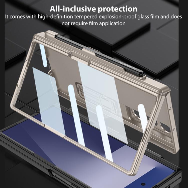 For Samsung Galaxy Z Fold7 5G GKK Integrated Magnetic Folding Full Cover Phone Case with Pen Slot, Included Pen