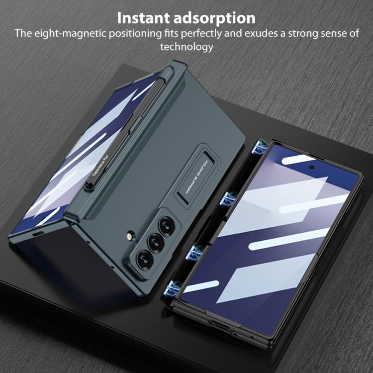 For Samsung Galaxy Z Fold7 5G GKK Integrated Magnetic Folding Full Cover Phone Case with Pen Slot, Included Pen
