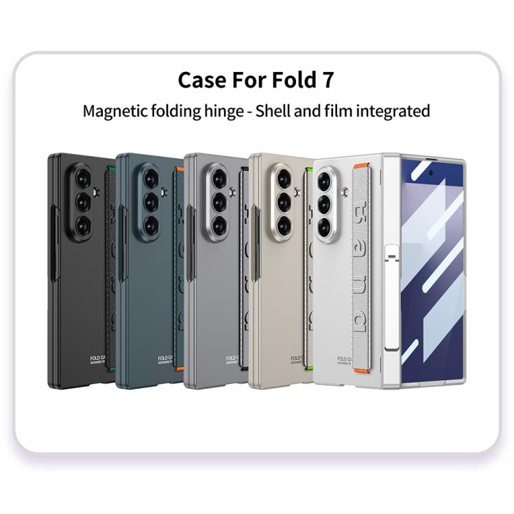 For Samsung Galaxy Z Fold7 5G GKK Integrated Magnetic Folding Hinged Wristband Phone Case with Side Bracket