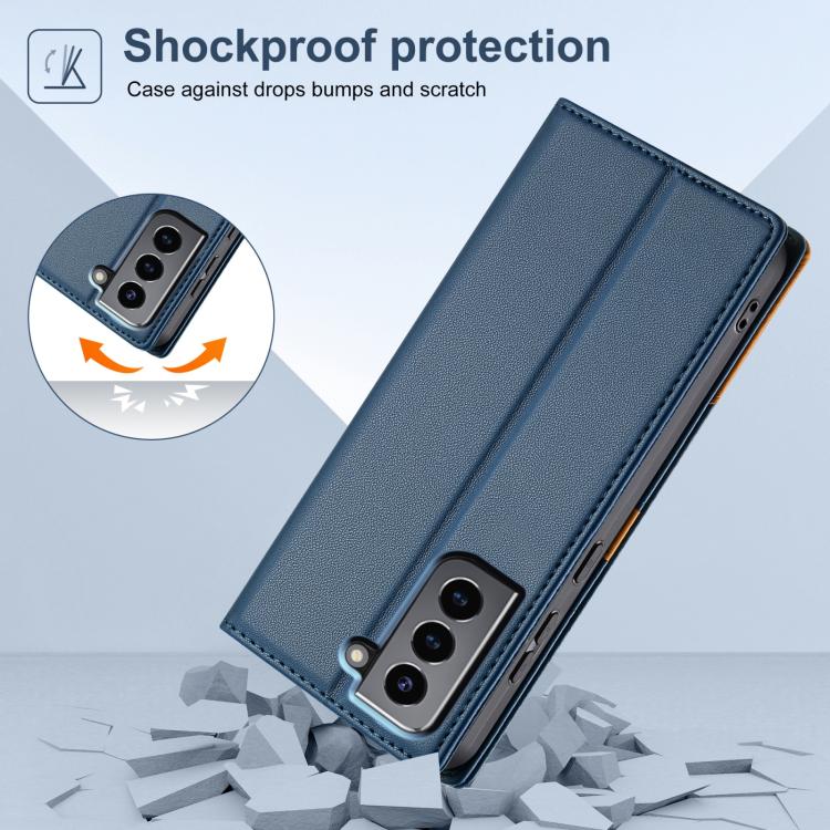 For Samsung Galaxy S21 FE 5G N.BEKUS P3 RFID Stitching Magnetic Flip Leather Phone Case