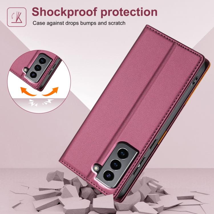 For Samsung Galaxy S21+ 5G N.BEKUS P3 RFID Stitching Magnetic Flip Leather Phone Case