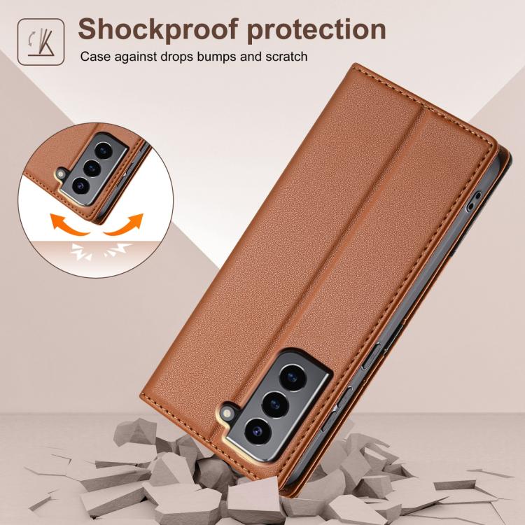 For Samsung Galaxy S21+ 5G N.BEKUS P3 RFID Stitching Magnetic Flip Leather Phone Case