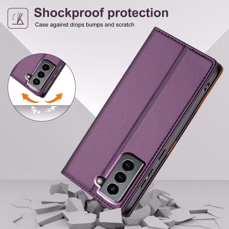 For Samsung Galaxy S22 5G N.BEKUS P3 RFID Stitching Magnetic Flip Leather Phone Case