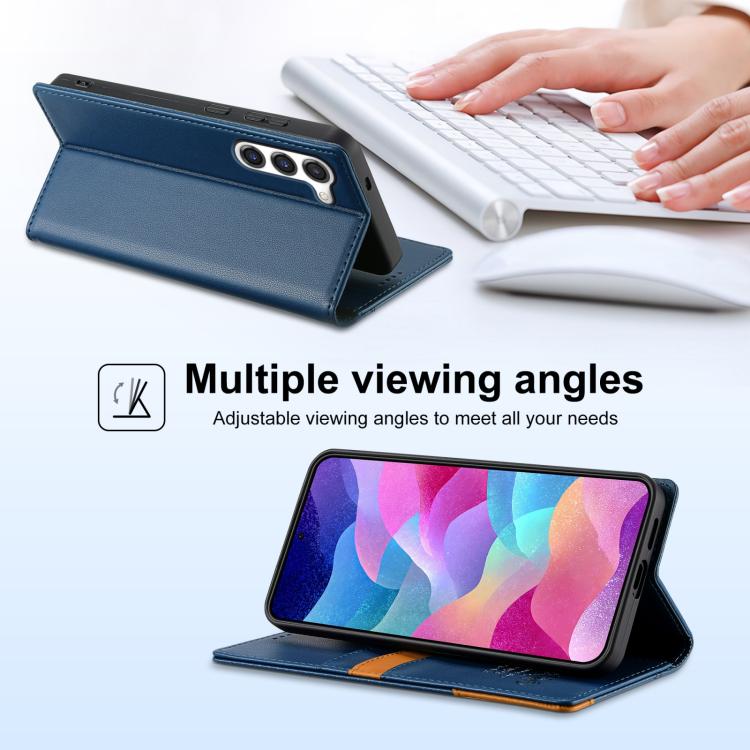 For Samsung Galaxy S23+ 5G N.BEKUS P3 RFID Stitching Magnetic Flip Leather Phone Case