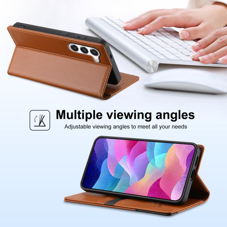For Samsung Galaxy S23+ 5G N.BEKUS P3 RFID Stitching Magnetic Flip Leather Phone Case