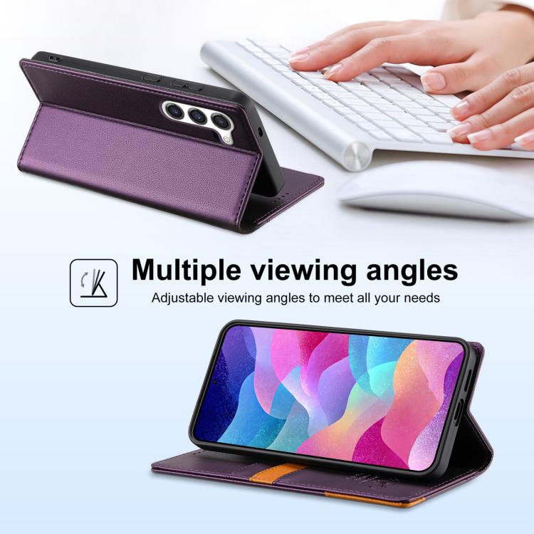 For Samsung Galaxy S23 5G N.BEKUS P3 RFID Stitching Magnetic Flip Leather Phone Case