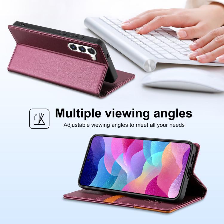 For Samsung Galaxy S23 5G N.BEKUS P3 RFID Stitching Magnetic Flip Leather Phone Case