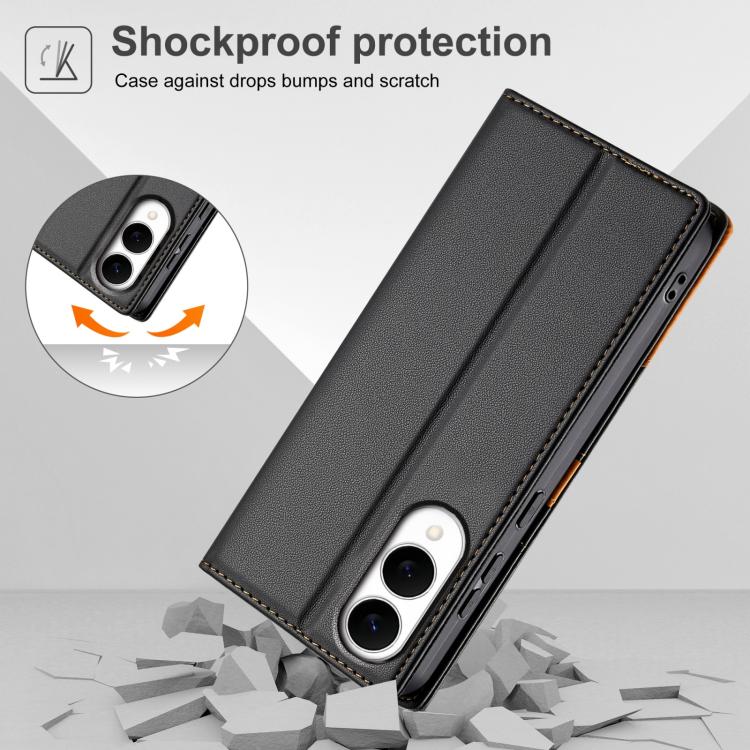 For Samsung Galaxy S25 Edge 5G N.BEKUS P3 RFID Stitching Magnetic Flip Leather Phone Case