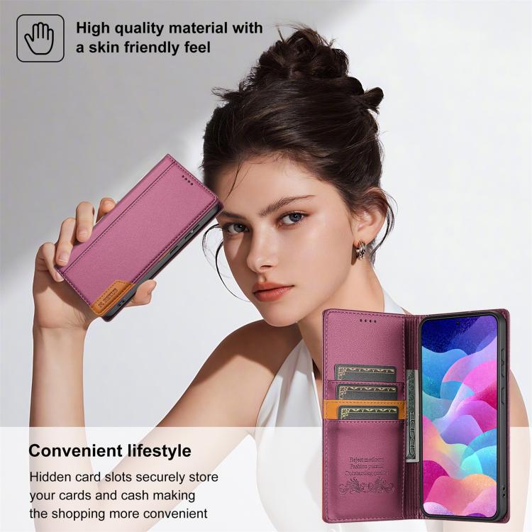 For Samsung Galaxy S23 FE 5G N.BEKUS P3 RFID Stitching Magnetic Flip Leather Phone Case
