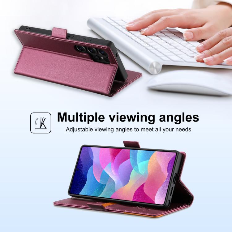 For Samsung Galaxy S25 Ultra 5G N.BEKUS P3 RFID Stitching Magnetic Flip Leather Phone Case