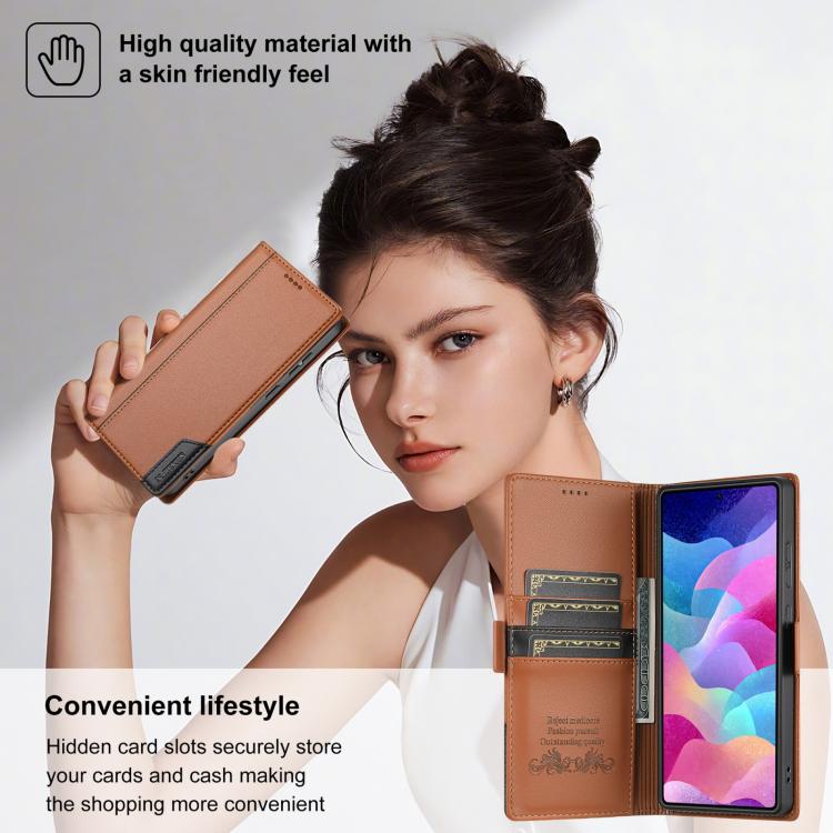 For Samsung Galaxy S25 Ultra 5G N.BEKUS P3 RFID Stitching Magnetic Flip Leather Phone Case