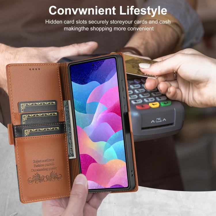 For Samsung Galaxy S25 Ultra 5G N.BEKUS P3 RFID Stitching Magnetic Flip Leather Phone Case