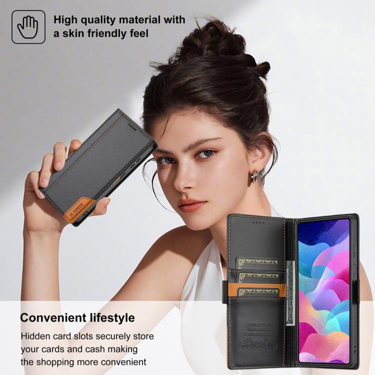 For Samsung Galaxy S24 Ultra 5G N.BEKUS P3 RFID Stitching Magnetic Flip Leather Phone Case