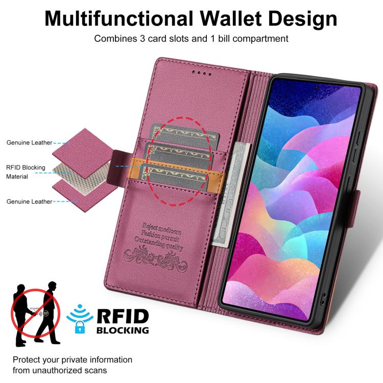 For Samsung Galaxy S24 Ultra 5G N.BEKUS P3 RFID Stitching Magnetic Flip Leather Phone Case