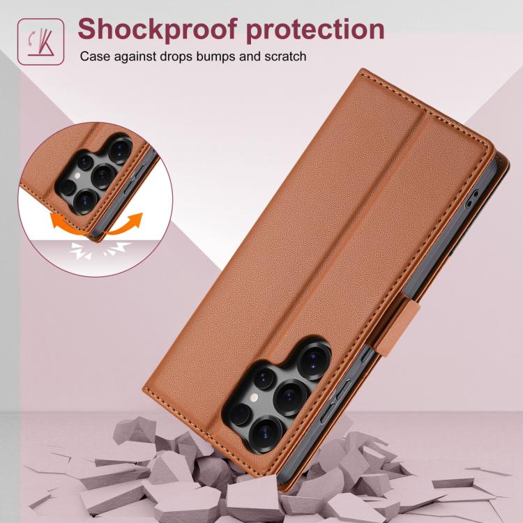 For Samsung Galaxy S24 Ultra 5G N.BEKUS P3 RFID Stitching Magnetic Flip Leather Phone Case