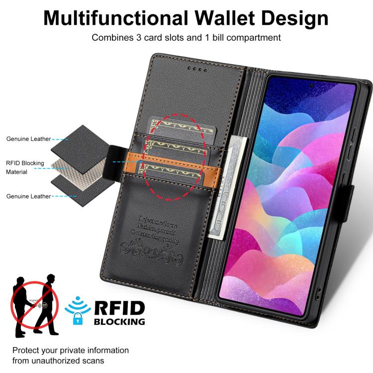 For Samsung Galaxy S23 Ultra 5G N.BEKUS P3 RFID Stitching Magnetic Flip Leather Phone Case