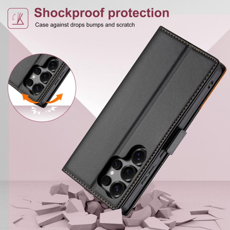 For Samsung Galaxy S23 Ultra 5G N.BEKUS P3 RFID Stitching Magnetic Flip Leather Phone Case