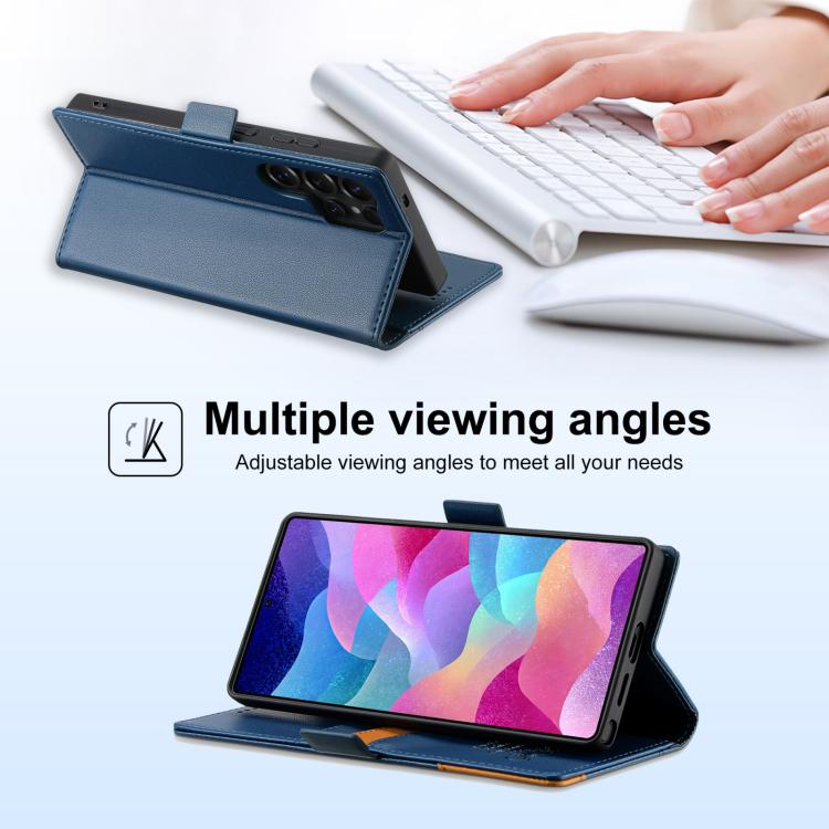 For Samsung Galaxy S22 Ultra 5G N.BEKUS P3 RFID Stitching Magnetic Flip Leather Phone Case