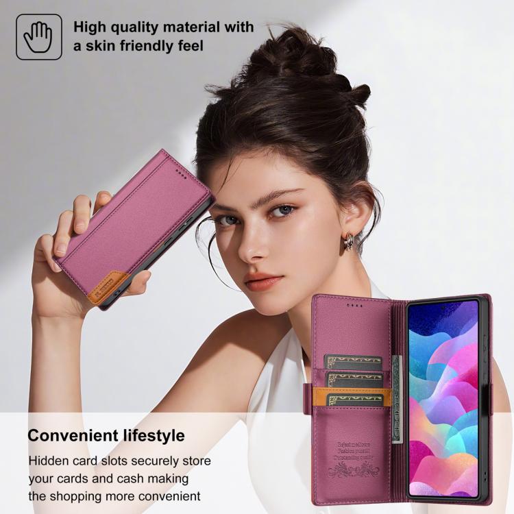 For Samsung Galaxy S22 Ultra 5G N.BEKUS P3 RFID Stitching Magnetic Flip Leather Phone Case
