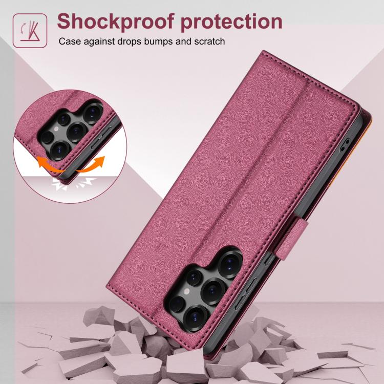 For Samsung Galaxy S22 Ultra 5G N.BEKUS P3 RFID Stitching Magnetic Flip Leather Phone Case