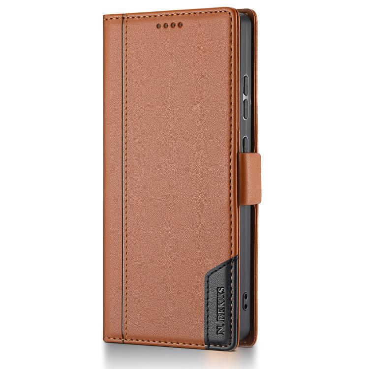 For Samsung Galaxy S22 Ultra 5G N.BEKUS P3 RFID Stitching Magnetic Flip Leather Phone Case