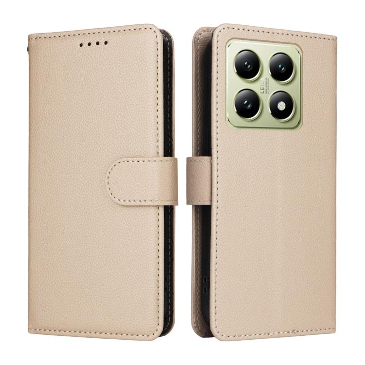 For Xiaomi 14T Litchi Texture RFID Blocking 3-Card Wallet Leather Phone Case