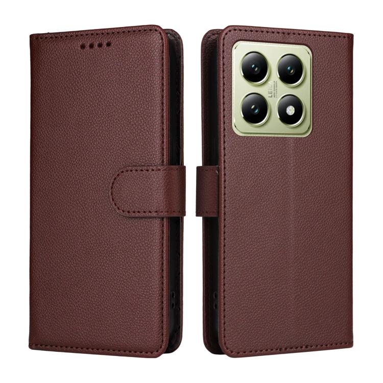 For Xiaomi 14T Litchi Texture RFID Blocking 3-Card Wallet Leather Phone Case