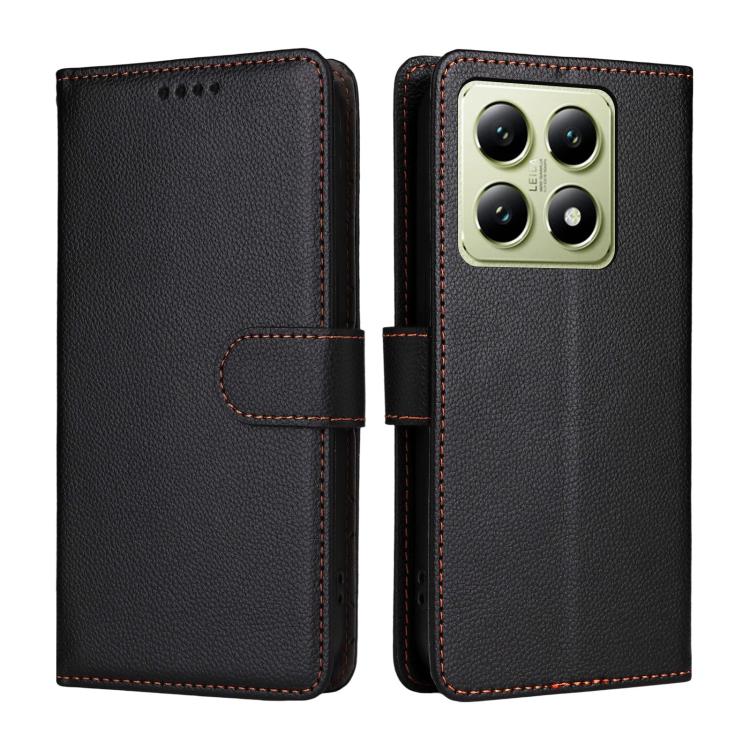 For Xiaomi 14T Litchi Texture RFID Blocking 3-Card Wallet Leather Phone Case