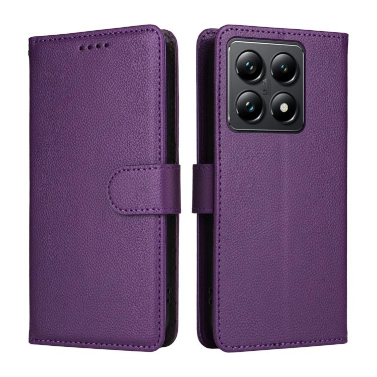 For Xiaomi 14T Pro Litchi Texture RFID Blocking 3-Card Wallet Leather Phone Case