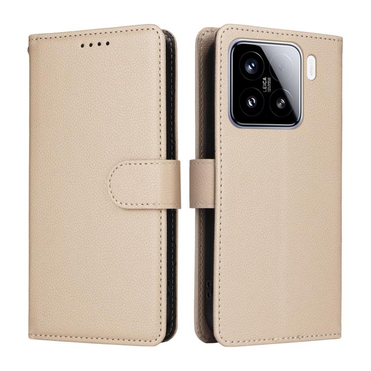 For Xiaomi 15 Litchi Texture RFID Blocking 3-Card Wallet Leather Phone Case