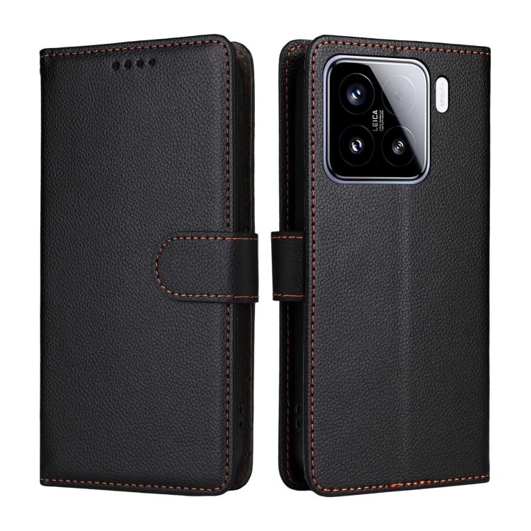 For Xiaomi 15 Litchi Texture RFID Blocking 3-Card Wallet Leather Phone Case