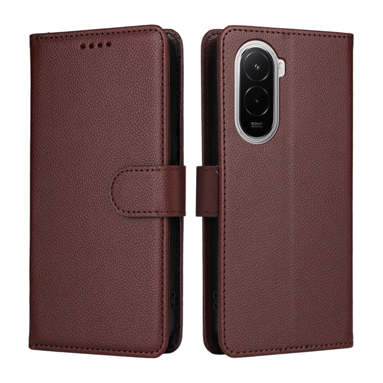 For Xiaomi Poco M7 4G 169mm Litchi Texture RFID Blocking 3-Card Wallet Leather Phone Case
