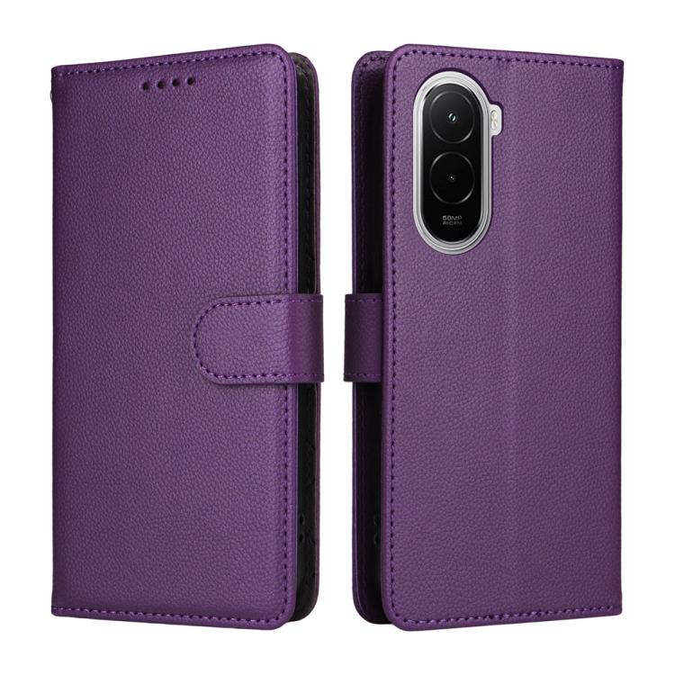 For Xiaomi Poco M7 4G 169mm Litchi Texture RFID Blocking 3-Card Wallet Leather Phone Case