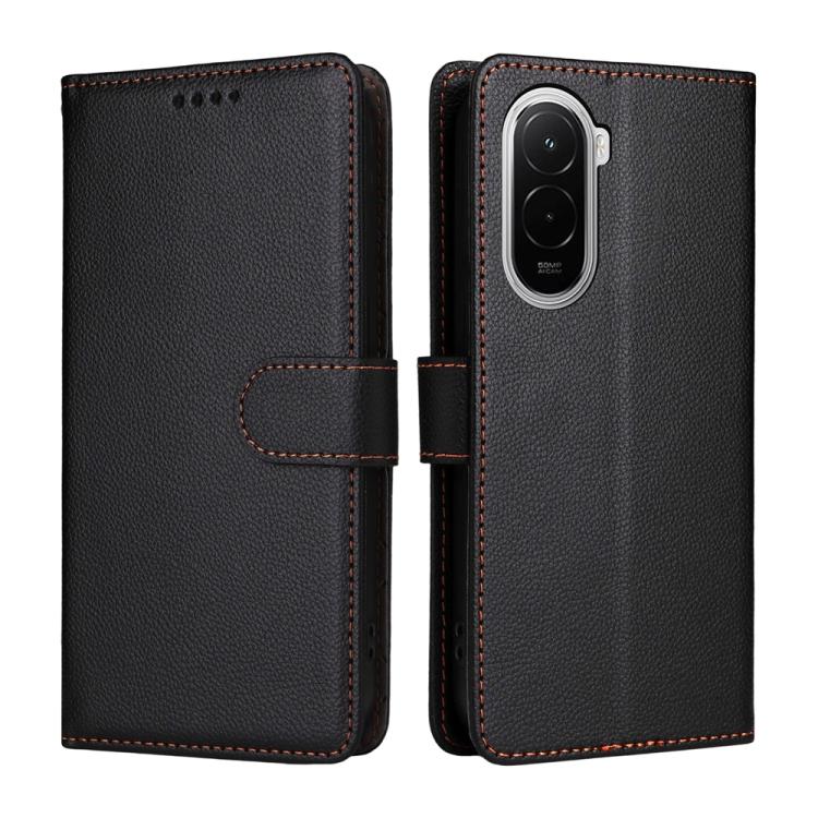 For Xiaomi Poco M7 4G 169mm Litchi Texture RFID Blocking 3-Card Wallet Leather Phone Case