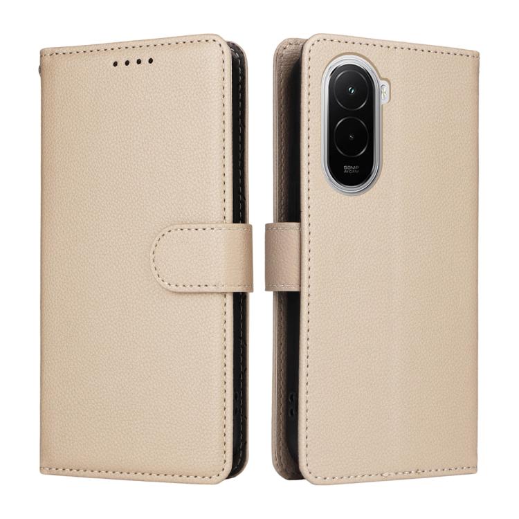 For Xiaomi Poco M7 4G 171mm Litchi Texture RFID Blocking 3-Card Wallet Leather Phone Case