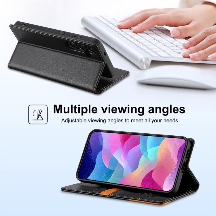 For Samsung Galaxy A33 5G N.BEKUS P3 RFID Stitching Magnetic Flip Leather Phone Case