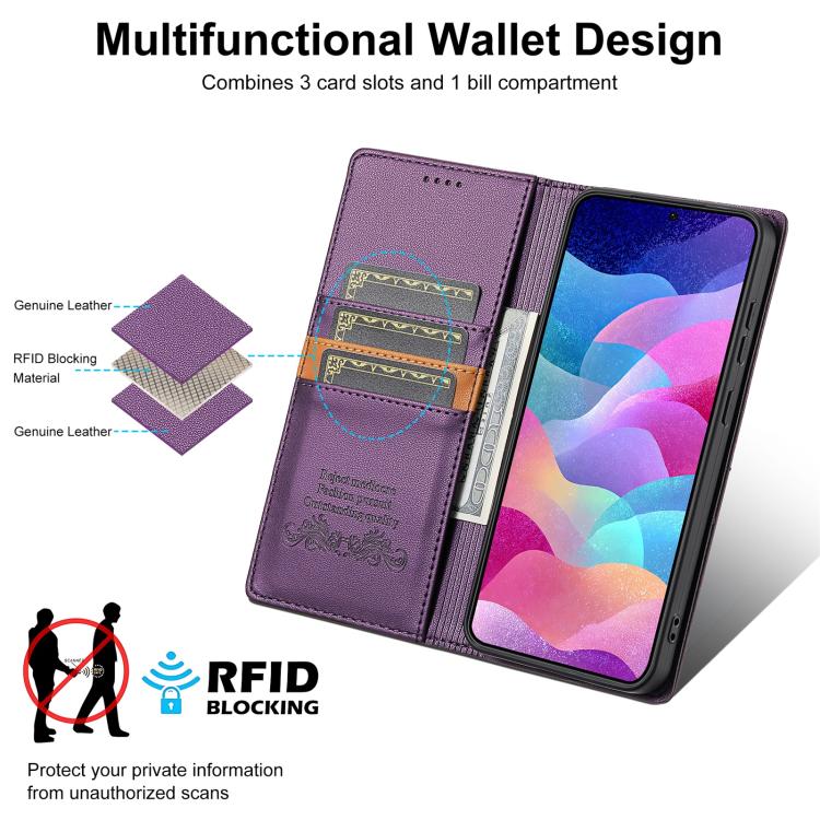 For Samsung Galaxy A33 5G N.BEKUS P3 RFID Stitching Magnetic Flip Leather Phone Case