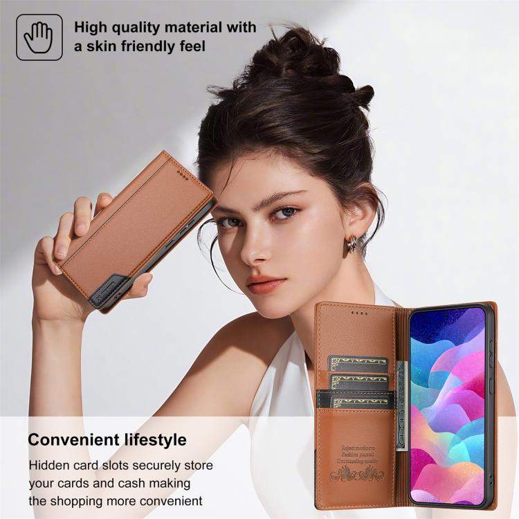 For Samsung Galaxy A33 5G N.BEKUS P3 RFID Stitching Magnetic Flip Leather Phone Case