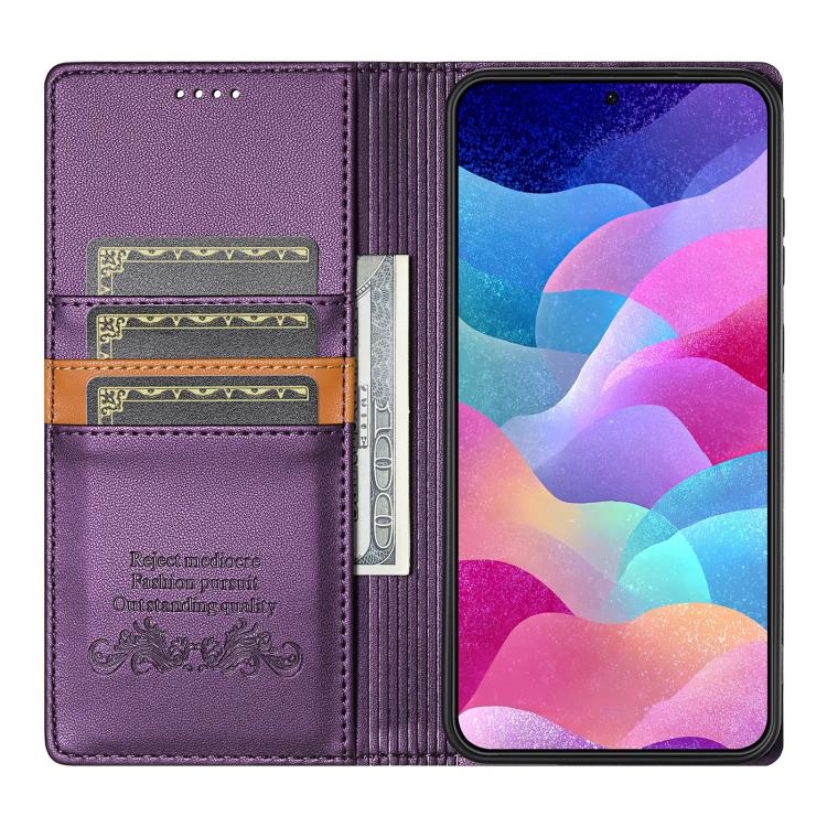For Samsung Galaxy A24 4G N.BEKUS P3 RFID Stitching Magnetic Flip Leather Phone Case