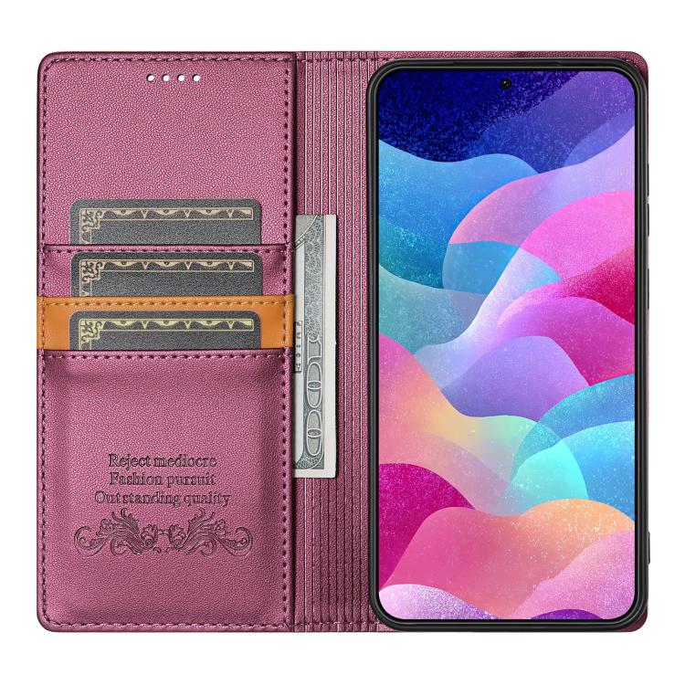 For Samsung Galaxy A24 4G N.BEKUS P3 RFID Stitching Magnetic Flip Leather Phone Case