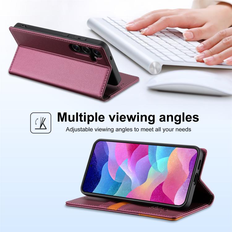For Samsung Galaxy A05s N.BEKUS P3 RFID Stitching Magnetic Flip Leather Phone Case